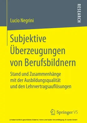 Negrini |  Subjektive Überzeugungen von Berufsbildnern | eBook | Sack Fachmedien
