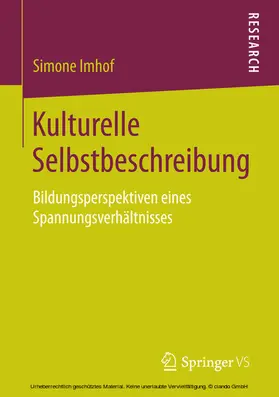 Imhof | Kulturelle Selbstbeschreibung | E-Book | www.sack.de