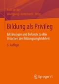 Lauterbach / Becker |  Bildung als Privileg | Buch |  Sack Fachmedien
