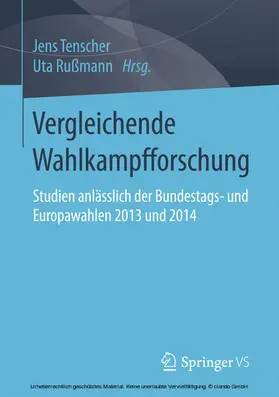 Tenscher / Rußmann |  Vergleichende Wahlkampfforschung | eBook | Sack Fachmedien