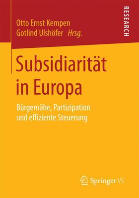 Ulshöfer / Kempen | Subsidiarität in Europa | Buch | 978-3-658-13057-2 | sack.de