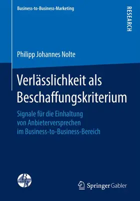 Nolte |  Verlässlichkeit als Beschaffungskriterium | Buch |  Sack Fachmedien