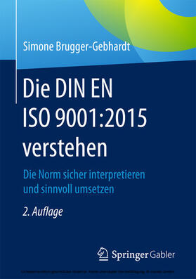 Brugger-Gebhardt | Die DIN EN ISO 9001:2015 verstehen | E-Book | sack.de