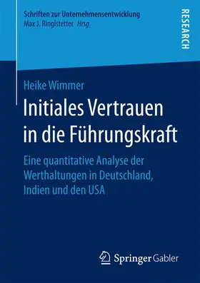 Wimmer |  Initiales Vertrauen in die Führungskraft | Buch |  Sack Fachmedien