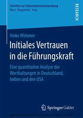 Wimmer | Initiales Vertrauen in die Führungskraft | E-Book | www.sack.de
