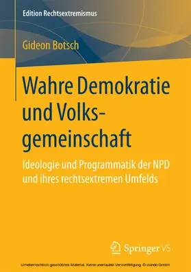 Botsch |  Wahre Demokratie und Volksgemeinschaft | eBook | Sack Fachmedien