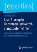 Eckert |  Lean Startup in Konzernen und Mittelstandsunternehmen | Buch |  Sack Fachmedien