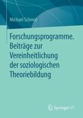 Schmid |  Forschungsprogramme. Beiträge zur Vereinheitlichung der soziologischen Theoriebildung | Buch |  Sack Fachmedien