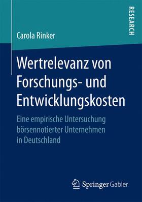 Rinker | Wertrelevanz von Forschungs- und Entwicklungskosten | Buch | 978-3-658-18223-6 | sack.de