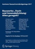 Oswald / Zöller |  Aachener Bausachverständigentage 2017 | Buch |  Sack Fachmedien