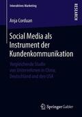 Corduan |  Social Media als Instrument der Kundenkommunikation | Buch |  Sack Fachmedien
