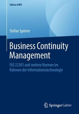 Spörrer |  Business Continuity Management | Buch |  Sack Fachmedien