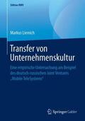 Liemich |  Transfer von Unternehmenskultur | Buch |  Sack Fachmedien