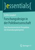 Ganghof |  Forschungsdesign in der Politikwissenschaft | Buch |  Sack Fachmedien