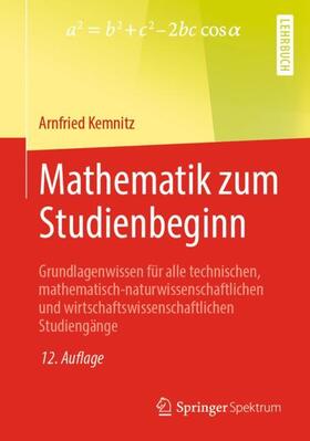 Kemnitz |  Mathematik zum Studienbeginn | Buch |  Sack Fachmedien