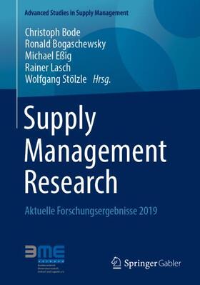 Bode / Bogaschewsky / Stölzle | Supply Management Research | Buch | 978-3-658-26953-1 | sack.de
