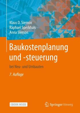 Siemon / Speckhals | Baukostenplanung und -steuerung | Buch | 978-3-658-28459-6 | sack.de