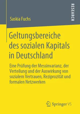 Fuchs | Geltungsbereiche des sozialen Kapitals in Deutschland | E-Book | www.sack.de