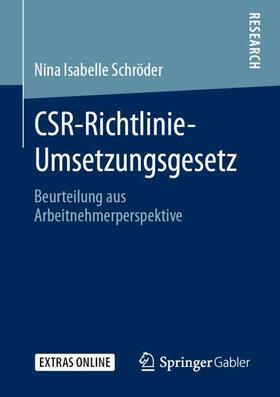 Schröder |  CSR-Richtlinie-Umsetzungsgesetz | Buch |  Sack Fachmedien