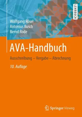 Rösel / Rode / Busch |  AVA-Handbuch | Buch |  Sack Fachmedien