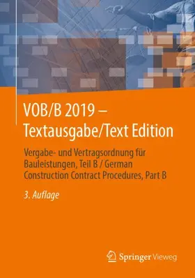 Fachmedien / Springer Fachmedien Wiesbaden GmbH / Springer Fachmedien Wiesbaden |  VOB/B 2019 - Textausgabe/Text Edition | Buch |  Sack Fachmedien