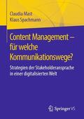 Spachmann / Mast |  Content Management ¿ für welche Kommunikationswege? | Buch |  Sack Fachmedien