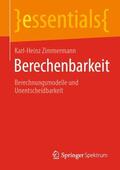 Zimmermann |  Berechenbarkeit | Buch |  Sack Fachmedien