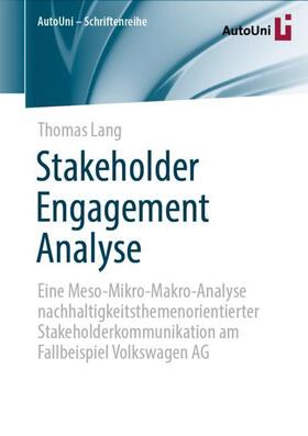 Lang | Stakeholder Engagement Analyse | Buch | 978-3-658-33986-9 | sack.de