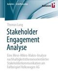 Lang |  Stakeholder Engagement Analyse | Buch |  Sack Fachmedien