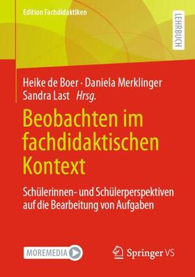 de Boer / Last / Merklinger | Beobachten im fachdidaktischen Kontext | Buch | 978-3-658-35354-4 | sack.de