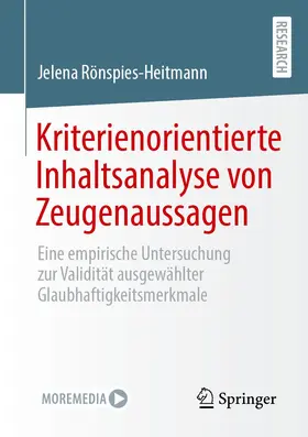 Rönspies-Heitmann |  Kriterienorientierte Inhaltsanalyse von Zeugenaussagen | Buch |  Sack Fachmedien