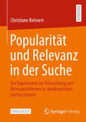 Behnert |  Popularität und Relevanz in der Suche | Buch |  Sack Fachmedien