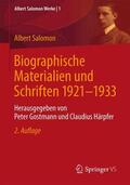 Salomon / Gostmann / Härpfer |  Biographische Materialien und Schriften 1921-1933 | Buch |  Sack Fachmedien