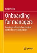 Reiß |  Onboarding for managers | Buch |  Sack Fachmedien