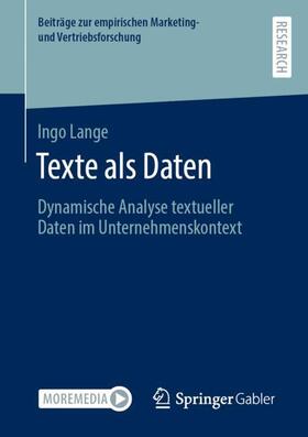 Lange | Texte als Daten | Buch | 978-3-658-42972-0 | sack.de