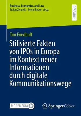 Friedhoff |  Stilisierte Fakten von IPOs in Europa im Kontext neuer Informationen durch digitale Kommunikationswege | Buch |  Sack Fachmedien