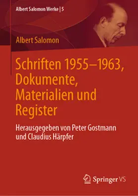 Salomon / Gostmann / Härpfer |  Schriften 1955-1963, Dokumente, Materialien und Register | Buch |  Sack Fachmedien