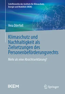 Dörrfuß | Klimaschutz und Nachhaltigkeit als Zielsetzungen des Personenbeförderungsrechts | E-Book | www.sack.de