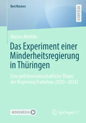 Miehlke |  Das Experiment einer Minderheitsregierung in Thüringen | eBook | Sack Fachmedien