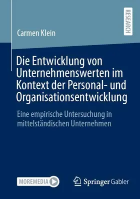 Klein |  Die Entwicklung von Unternehmenswerten im Kontext der Personal- und Organisationsentwicklung | Buch |  Sack Fachmedien