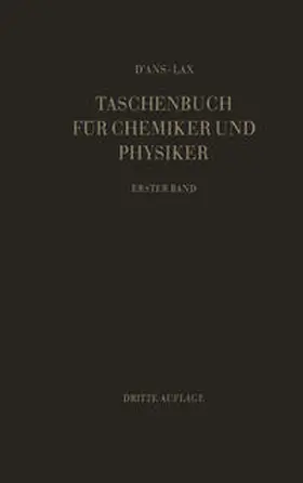 Lax / D'Ans |  Taschenbuch für Chemiker und Physiker | eBook | Sack Fachmedien