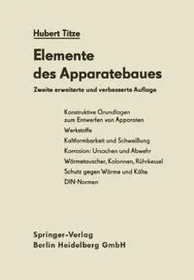 Titze |  Elemente des Apparatebaues | eBook | Sack Fachmedien