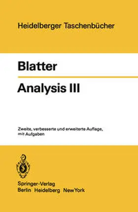 Blatter |  Analysis III | eBook | Sack Fachmedien