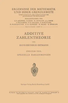Ostmann |  Additive Zahlentheorie | Buch |  Sack Fachmedien