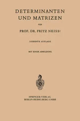Neiss |  Determinanten und Matrizen | eBook | Sack Fachmedien