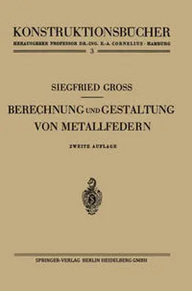 Groß |  Berechnung und Gestaltung von Metallfedern | eBook | Sack Fachmedien