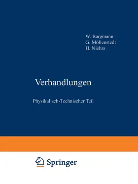 Bargmann / Möllenstedt / Niehrs |  Verhandlungen | Buch |  Sack Fachmedien