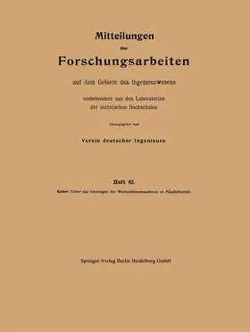 Sarfert |  Mitteilungen über Forschungsarbeiten auf dem Gebiete des Ingenieurwesens | Buch |  Sack Fachmedien