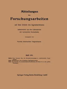 Plank / Häußer |  Mitteilungen über Forschungsarbeiten auf dem Gebiete des Ingenieurwesens | Buch |  Sack Fachmedien