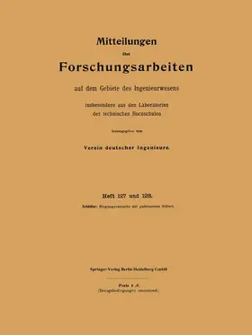 Schöttler |  Mitteilungen über Forschungsarbeiten auf dem Gebiete des Ingenieurwesens | Buch |  Sack Fachmedien